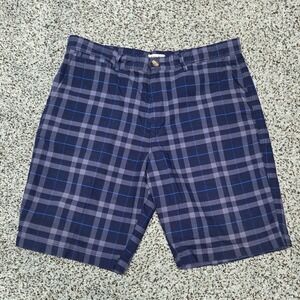 Merona Plaid Shorts Flat Front‎ Casual Everyday Comfort Size 34